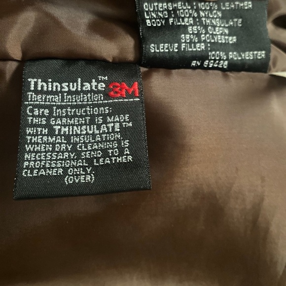 Wilsons The Leather Expert Thinsulate 3M Brown Leather Biker Jacket Men’s  XL - Picture 12 of 12